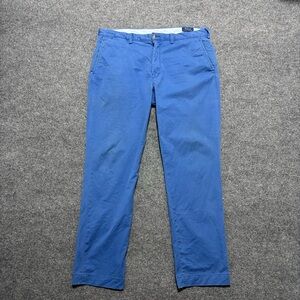 Polo Ralph Lauren Pants Men's 38x32 Blue Straight Flat Front Chino Preppy Pony